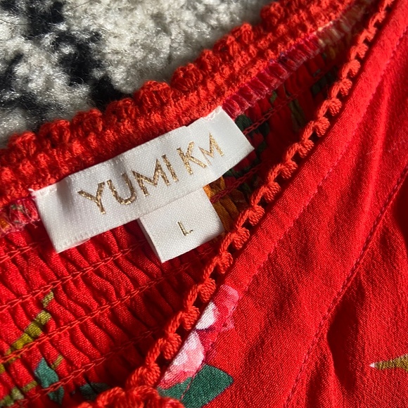 Yumi Kim Mercer Street Dress L Red Floral NWOT - Picture 4 of 11